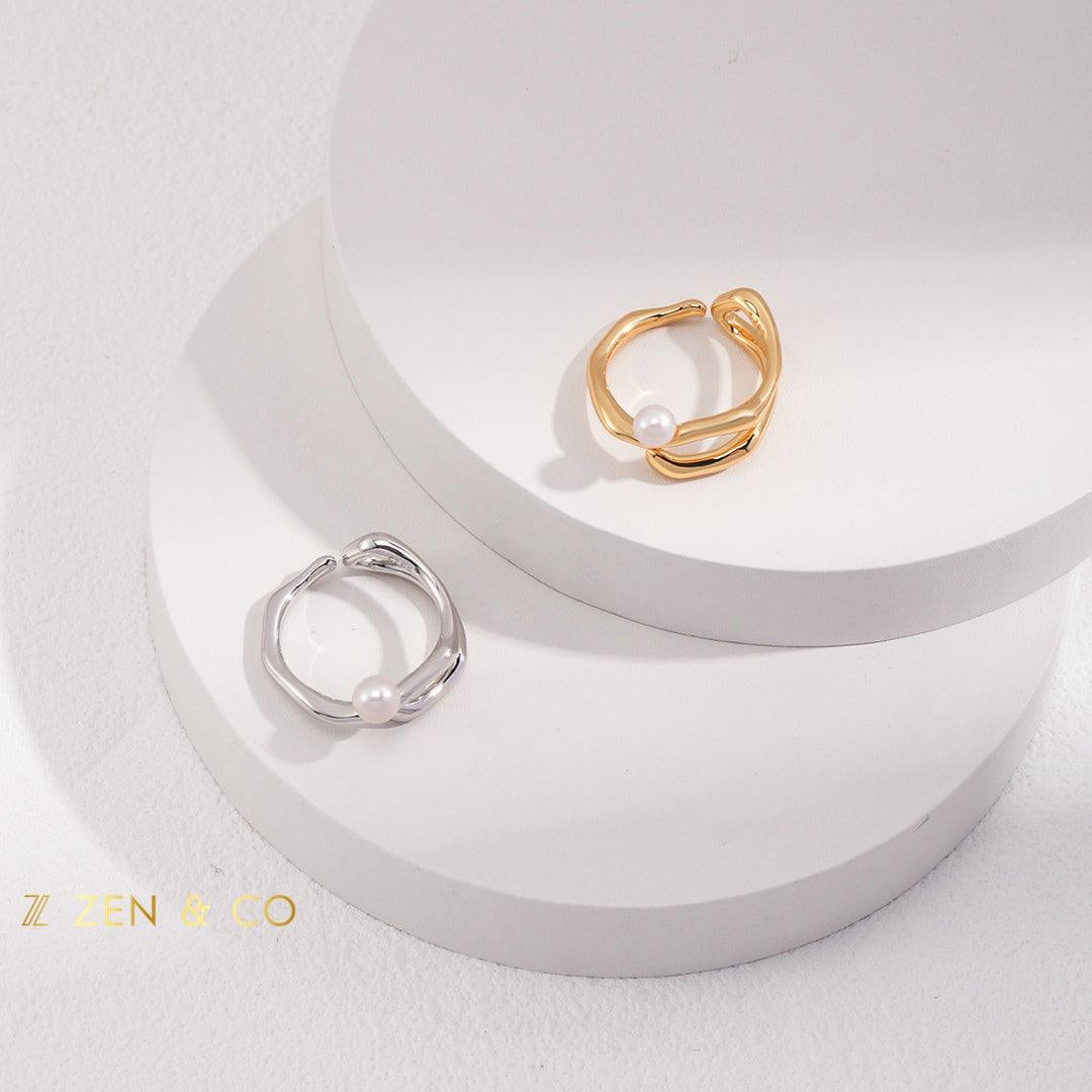 MILA Open ring with dainty pearl - ZEN&CO Studio