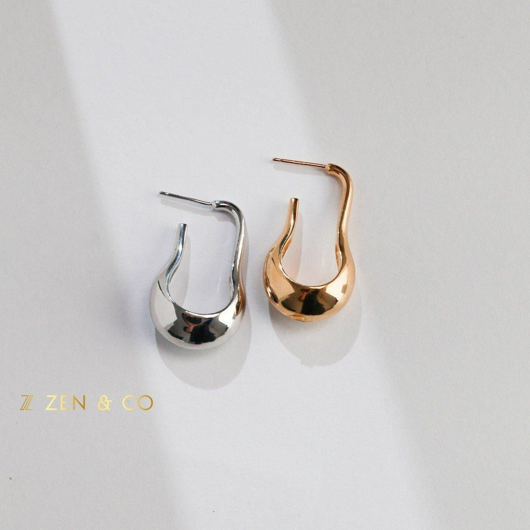 MYLA Fluid Way of Water minimalist hoop earrings - ZEN&CO Studio