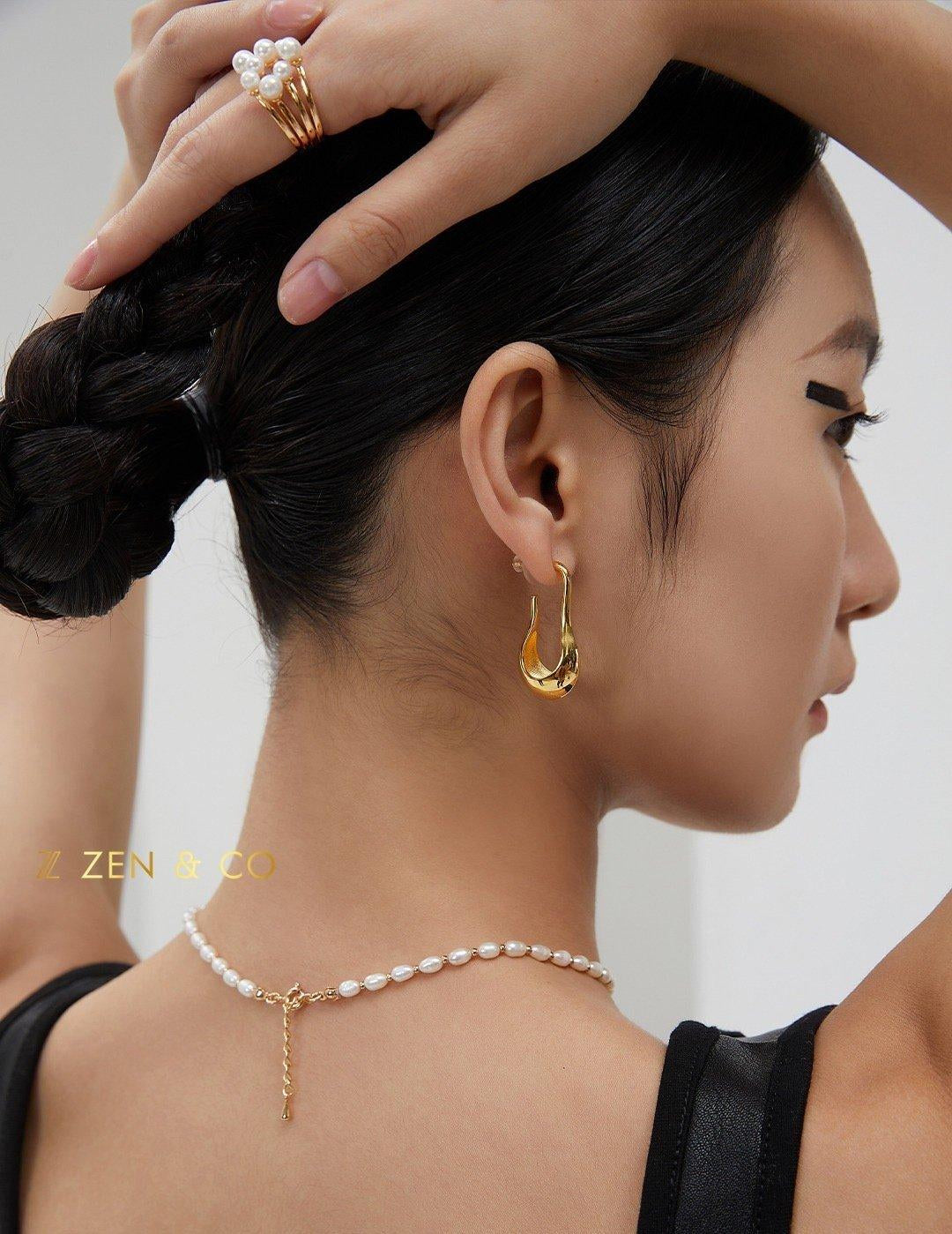 MYLA Fluid Way of Water minimalist hoop earrings - ZEN&CO Studio