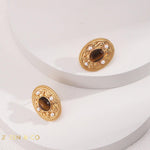 NALA Bohemian Tiger eye stone stud earrings - ZEN&CO Studio