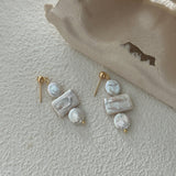 NICOLE Square Pearl Earrings - ZEN&CO Studio