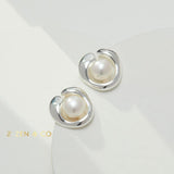 NINA Big pearl stud earrings - ZEN&CO Studio