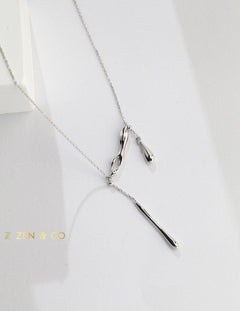 NOVA Minimalist tear drop pendant dainty necklace - ZEN&CO Studio