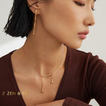 NOVA Minimalist tear drop pendant dainty necklace - ZEN&CO Studio