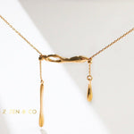 NOVA Minimalist tear drop pendant dainty necklace - ZEN&CO Studio