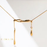 NOVA Minimalist tear drop pendant dainty necklace - ZEN&CO Studio