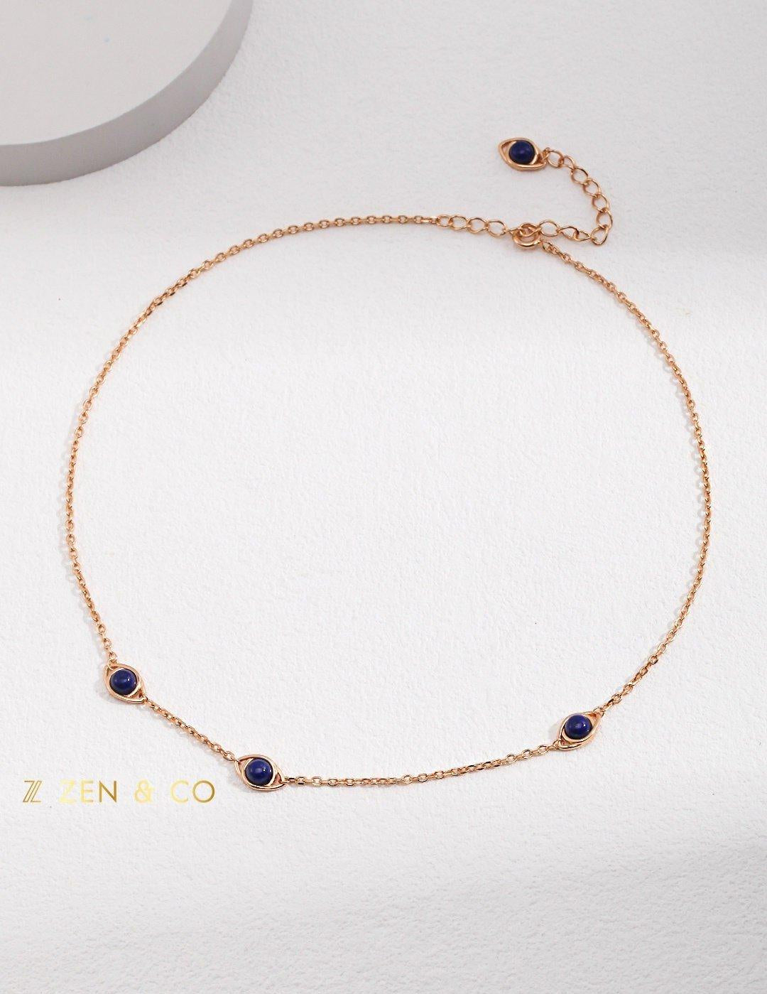 NUSA DUA Bohemian necklace Tiger eye necklace Lapis lazuli choker necklace - ZEN&CO Studio