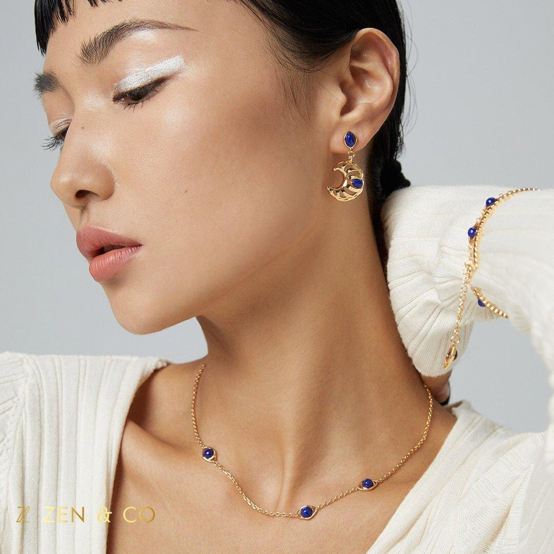 NUSA DUA Bohemian necklace Tiger eye necklace Lapis lazuli choker necklace - ZEN&CO Studio