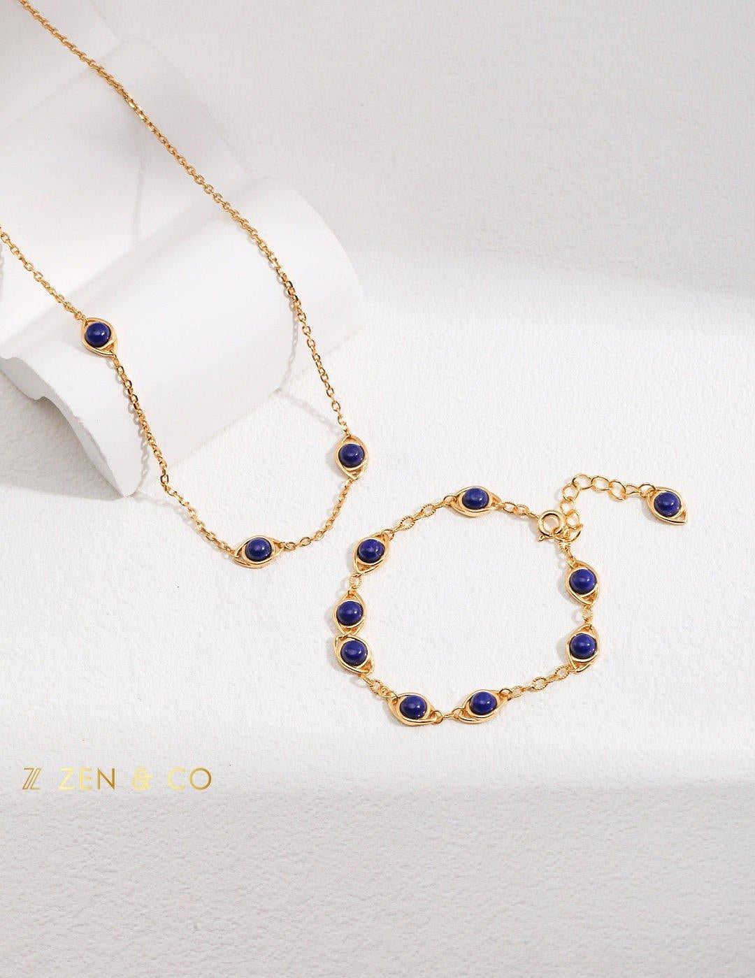 NUSA DUA Bohemian necklace Tiger eye necklace Lapis lazuli choker necklace - ZEN&CO Studio