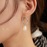 NYA Minimalist Baroque pearl dangle earrings - ZEN&CO Studio