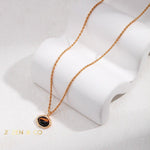 PADMA Bohemian Tiger eye drop earrings and pendant necklace - ZEN&CO Studio