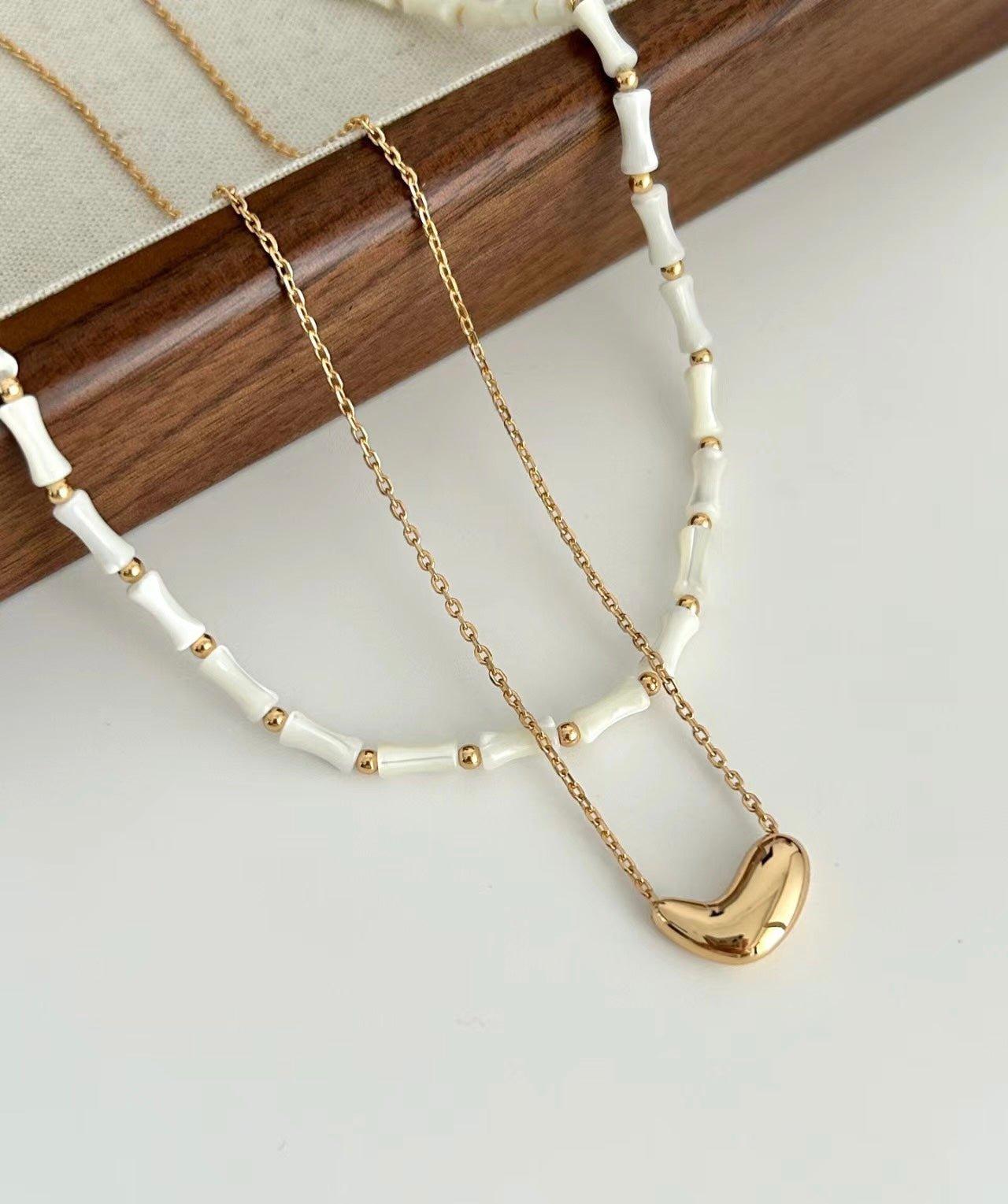 PERETTI Dainty bean pendant necklace - ZEN&CO Studio