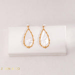 PETRA Statement mother of pearl earrings - ZEN&CO Studio