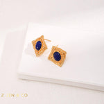 PRIYA Lapis Lazuli and Red Agate stud earrings - ZEN&CO Studio