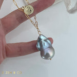 RAEVA Grey Baroque Pearl pendant necklace - ZEN&CO Studio