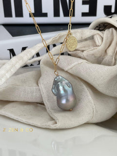 RAEVA Grey Baroque Pearl pendant necklace - ZEN&CO Studio