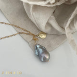 RAEVA Grey Baroque Pearl pendant necklace - ZEN&CO Studio