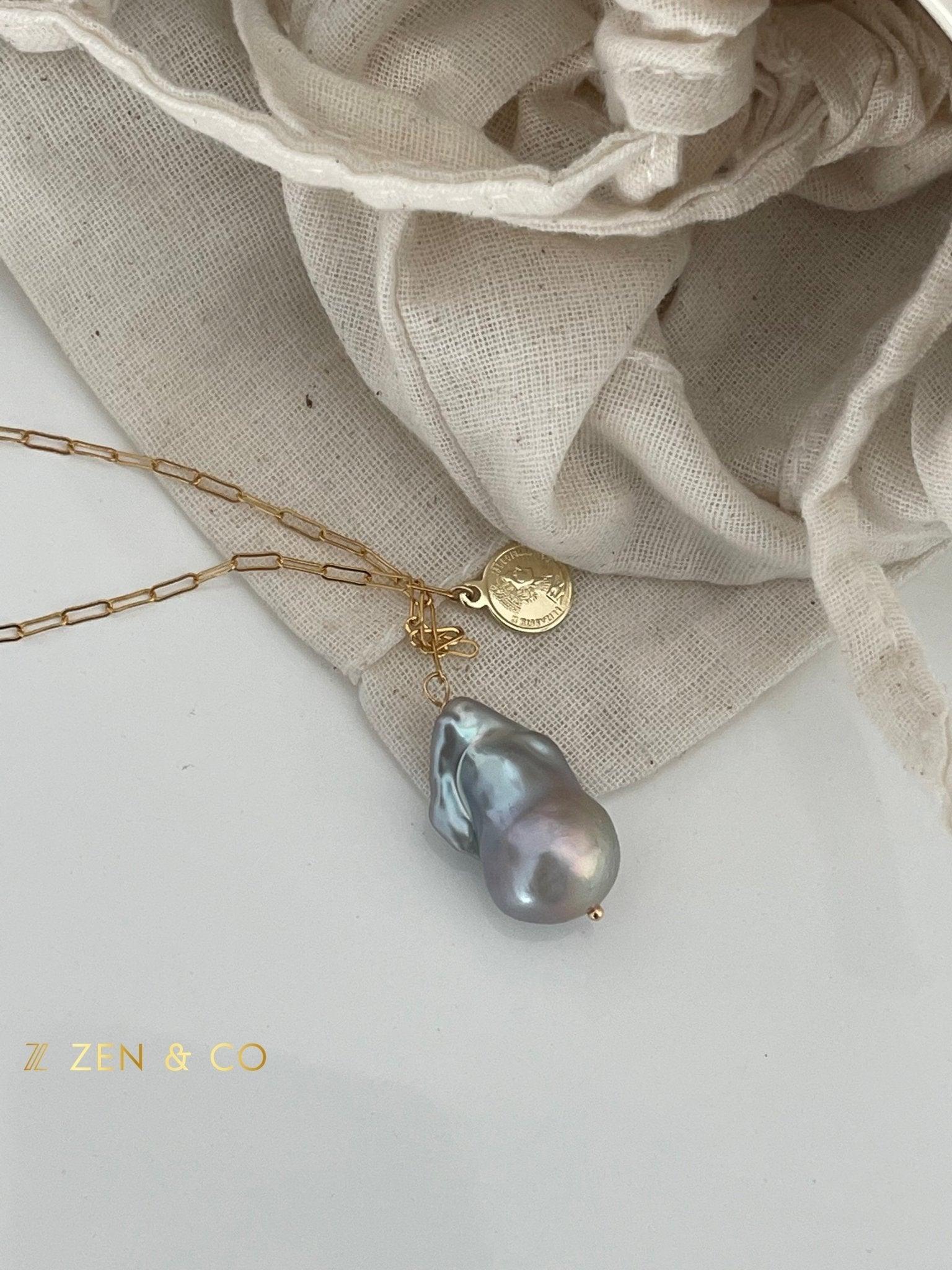 RAEVA Grey Baroque Pearl pendant necklace - ZEN&CO Studio