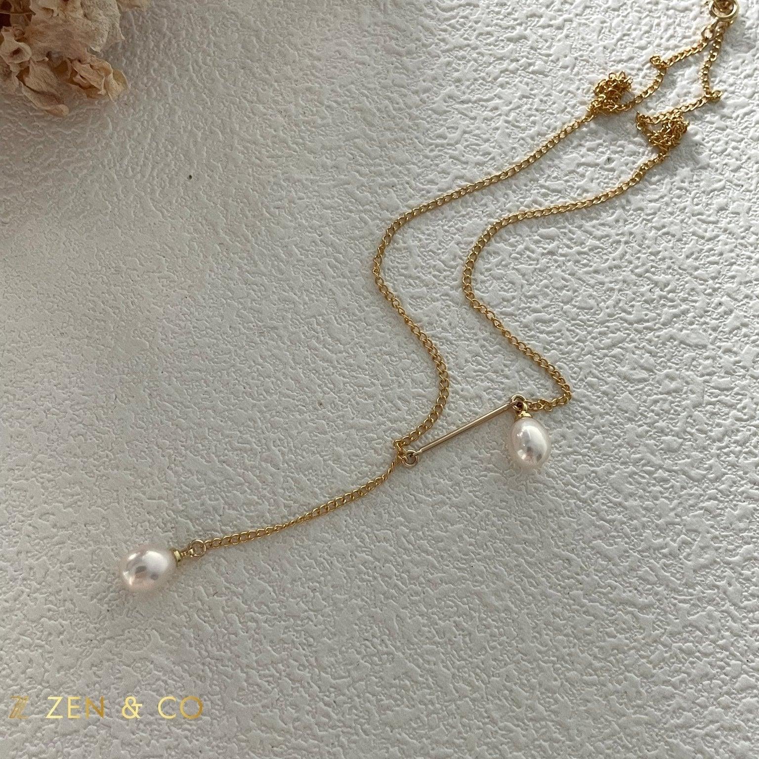 RAINIE Pearl pendant gold necklace - ZEN&CO Studio