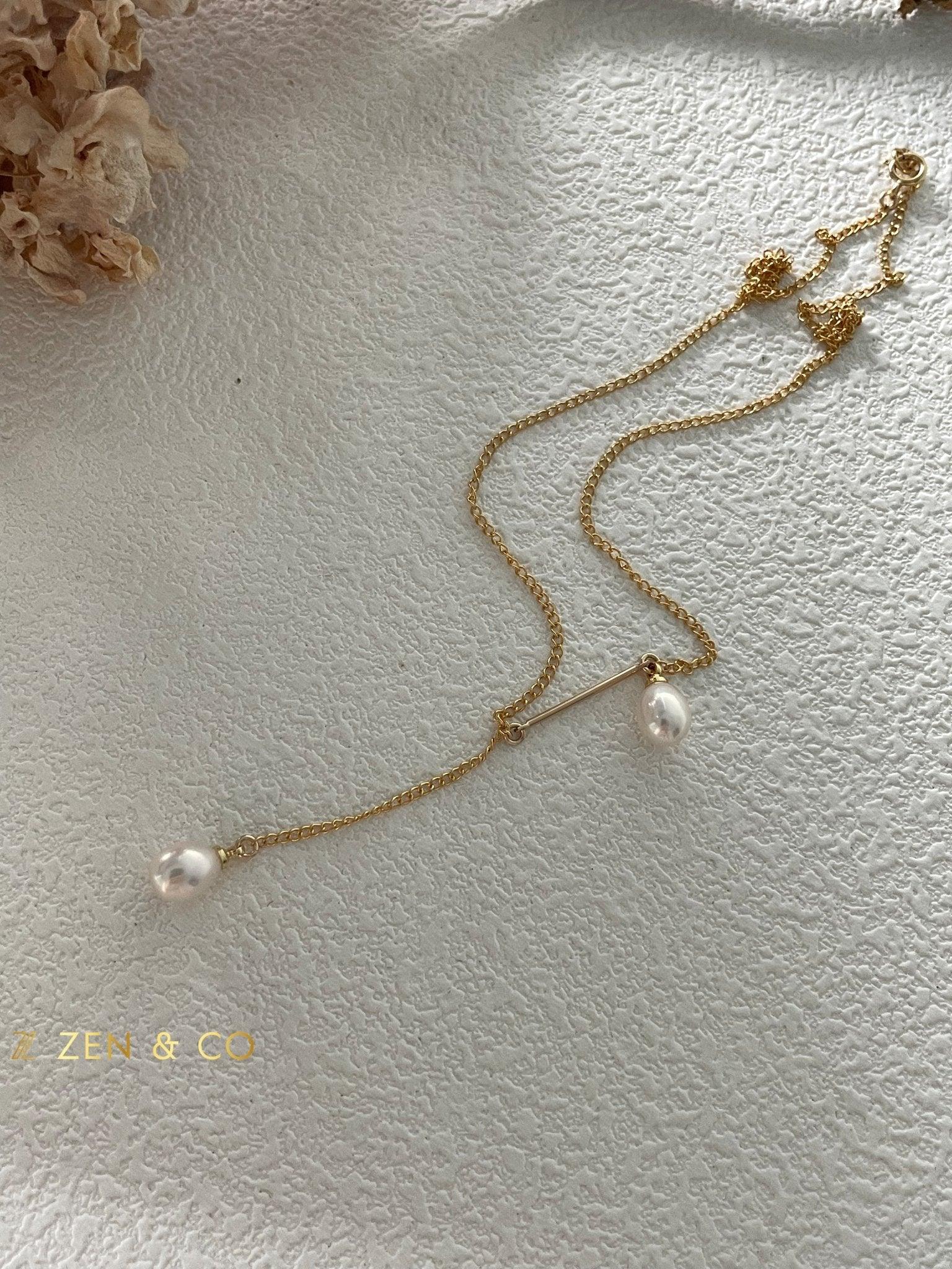 RAINIE Pearl pendant gold necklace - ZEN&CO Studio