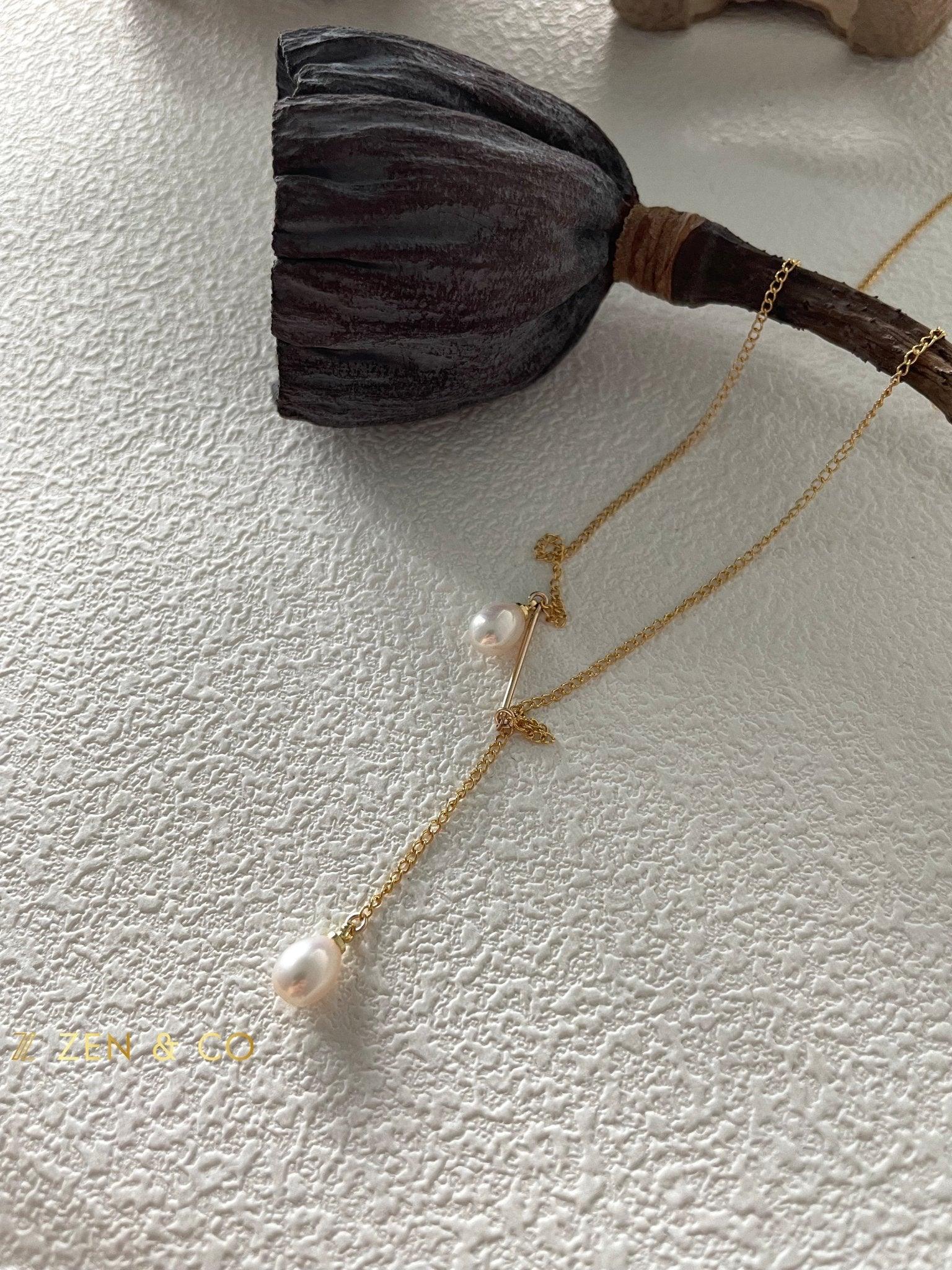 RAINIE Pearl pendant gold necklace - ZEN&CO Studio