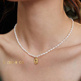 REGINA Statement pearl choker with queen coin pendant - ZEN&CO Studio