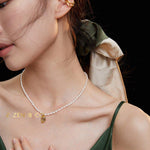 REGINA Statement pearl choker with queen coin pendant - ZEN&CO Studio