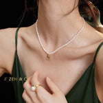 REGINA Statement pearl choker with queen coin pendant - ZEN&CO Studio