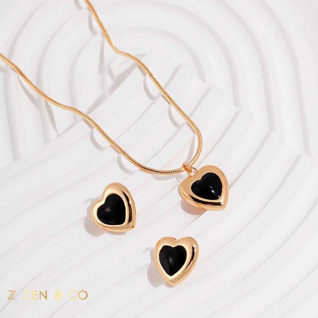 RIRI Barbie inspired Heart pendant necklace and heart stud earrings - ZEN&CO Studio