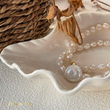 ROMAN HOLIDAY Pearl pendant beaded necklace - ZEN&CO Studio