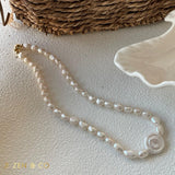 ROMAN HOLIDAY Pearl pendant beaded necklace - ZEN&CO Studio