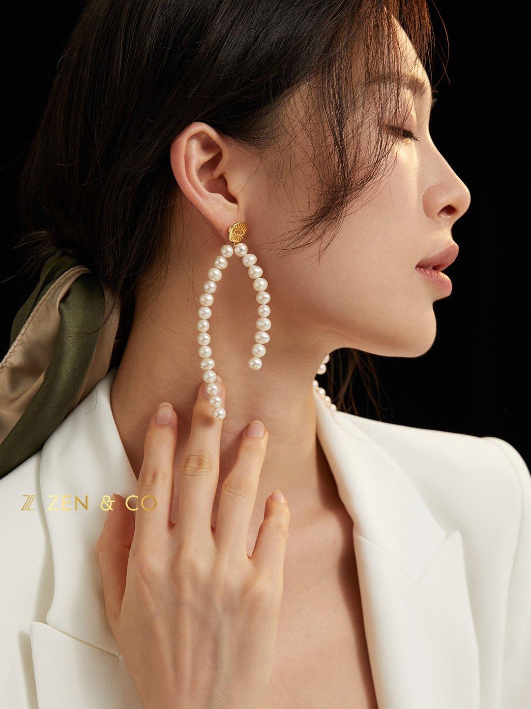 ROXANNE Statement Pearl drop earrings - ZEN&CO Studio