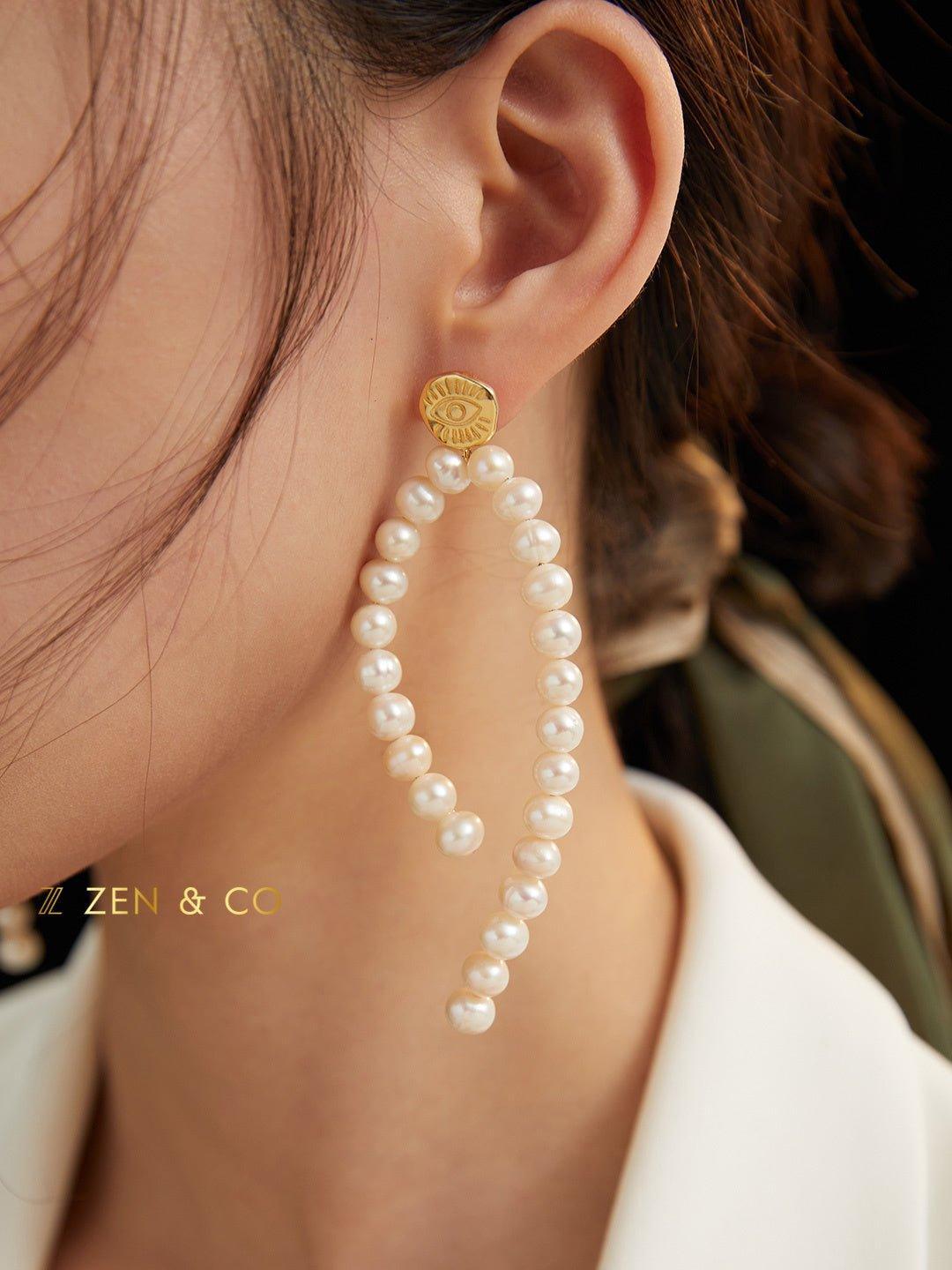 ROXANNE Statement Pearl drop earrings - ZEN&CO Studio