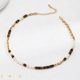 TAMINA Bohemian Tiger Eye Stone Necklace - ZEN&CO Studio