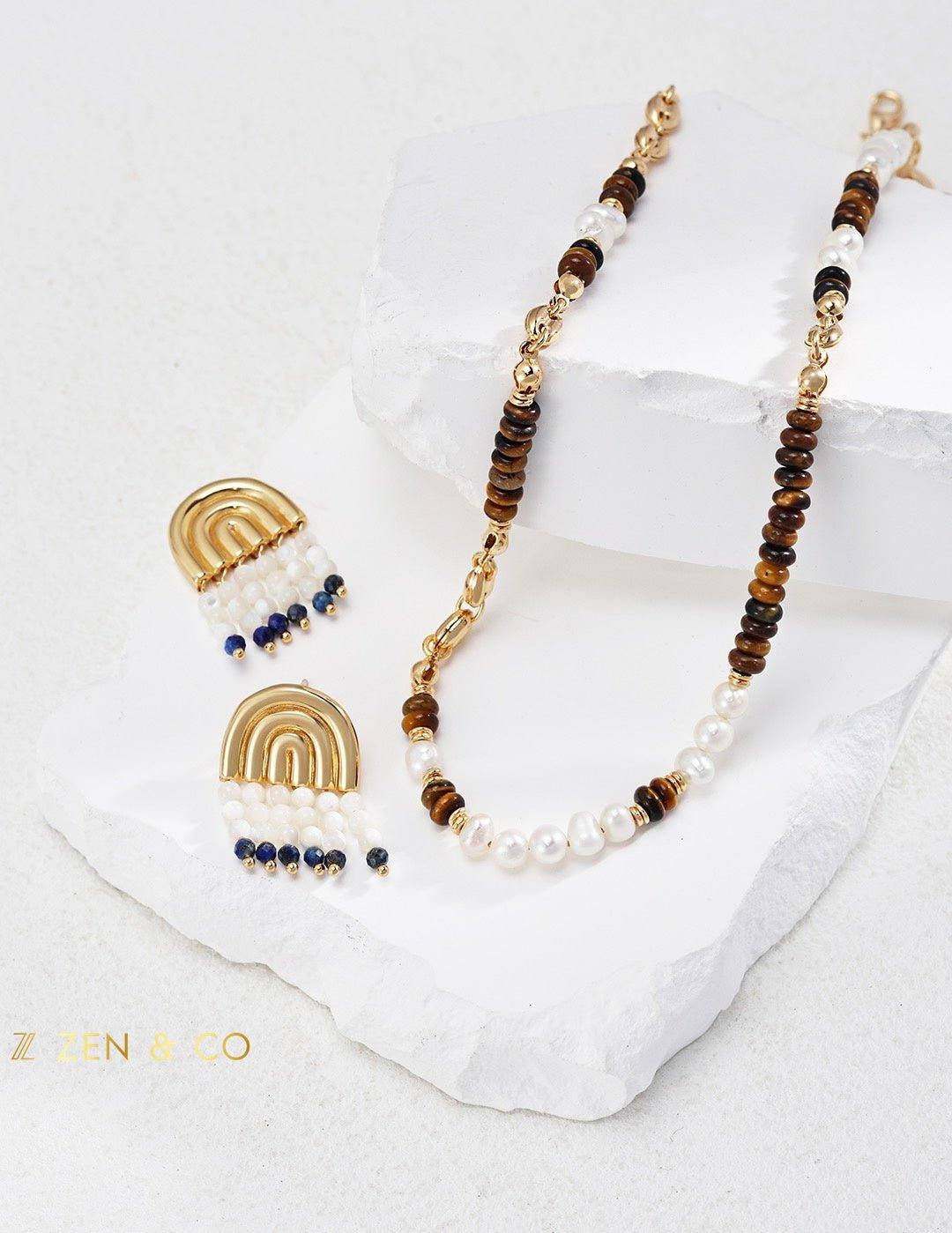 TAMINA Bohemian Tiger Eye Stone Necklace - ZEN&CO Studio