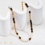 TAMINA Bohemian Tiger Eye Stone Necklace - ZEN&CO Studio