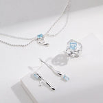 TIFFANY Blue topaz jewelry set necklace ring and earrings - ZEN&CO Studio