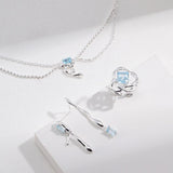 TIFFANY Blue topaz jewelry set necklace ring and earrings - ZEN&CO Studio