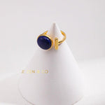 UMA Blue Lapis lazuli jewelry set, drop earrings, open ring and pendant necklace - ZEN&CO Studio