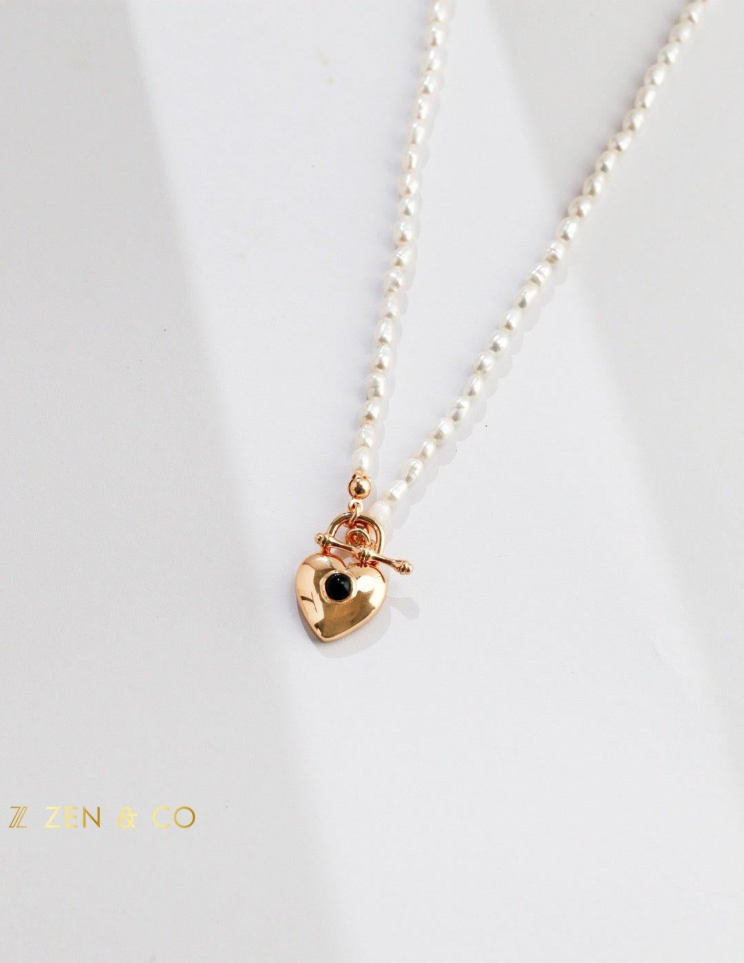 VENUS Pearl necklace with heart locket - ZEN&CO Studio