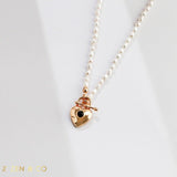 VENUS Pearl necklace with heart locket - ZEN&CO Studio