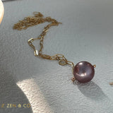 VIOLET Purple Pearl pendant necklace - ZEN&CO Studio