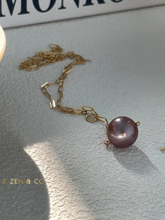 VIOLET Purple Pearl pendant necklace - ZEN&CO Studio