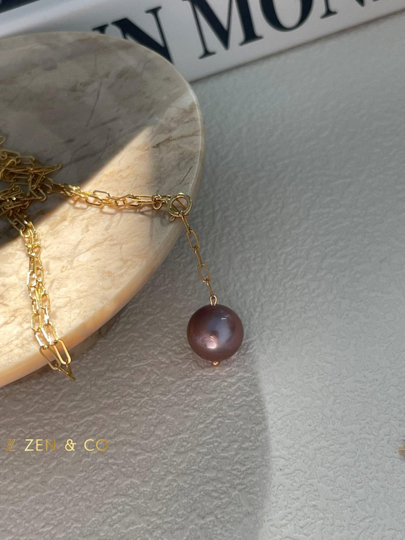 VIOLET Purple Pearl pendant necklace - ZEN&CO Studio