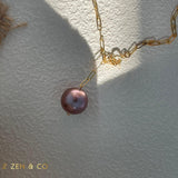 VIOLET Purple Pearl pendant necklace - ZEN&CO Studio