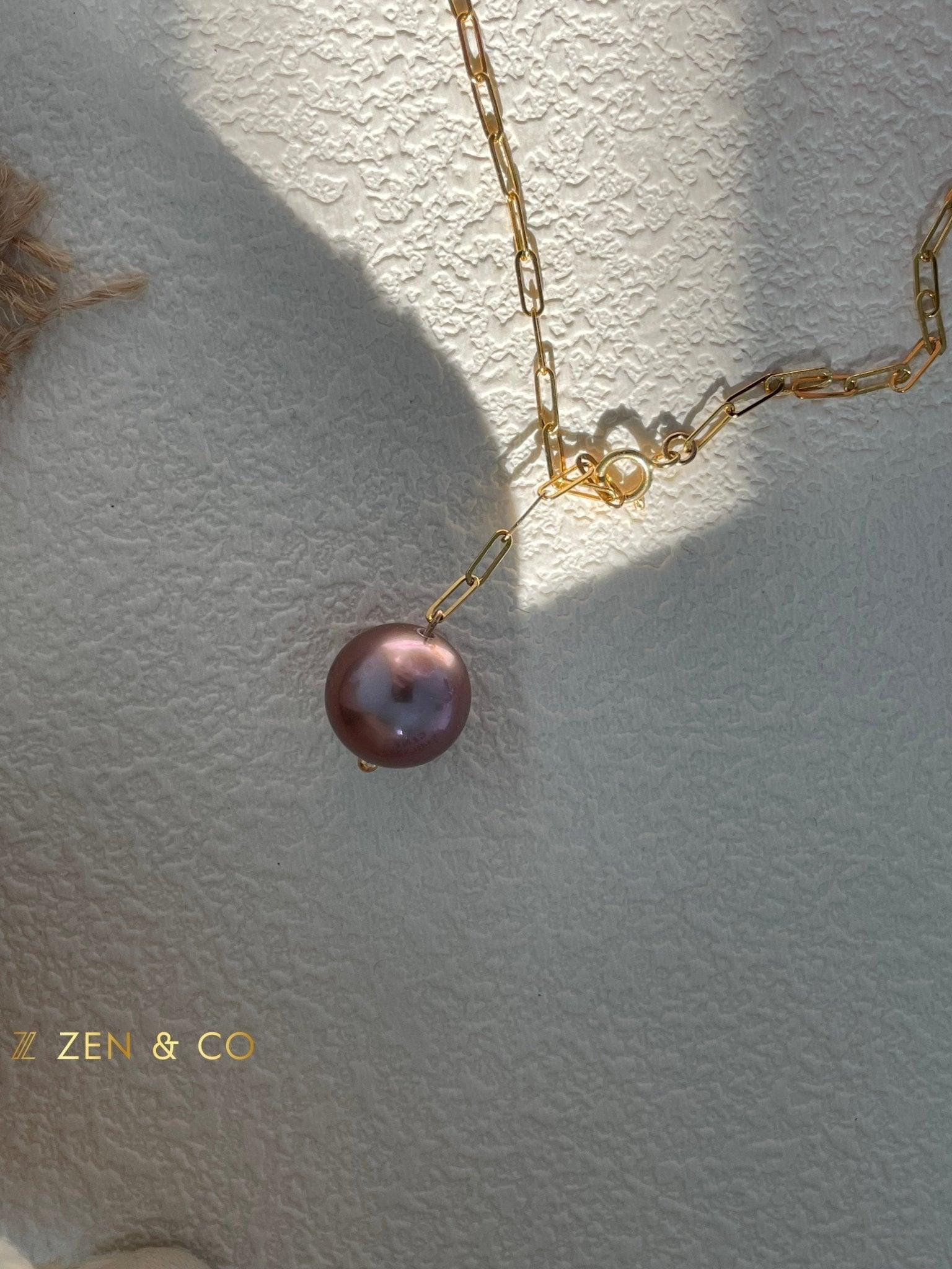 VIOLET Purple Pearl pendant necklace - ZEN&CO Studio