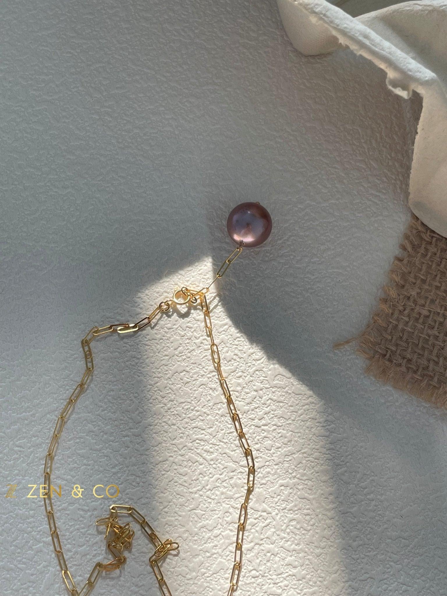 VIOLET Purple Pearl pendant necklace - ZEN&CO Studio