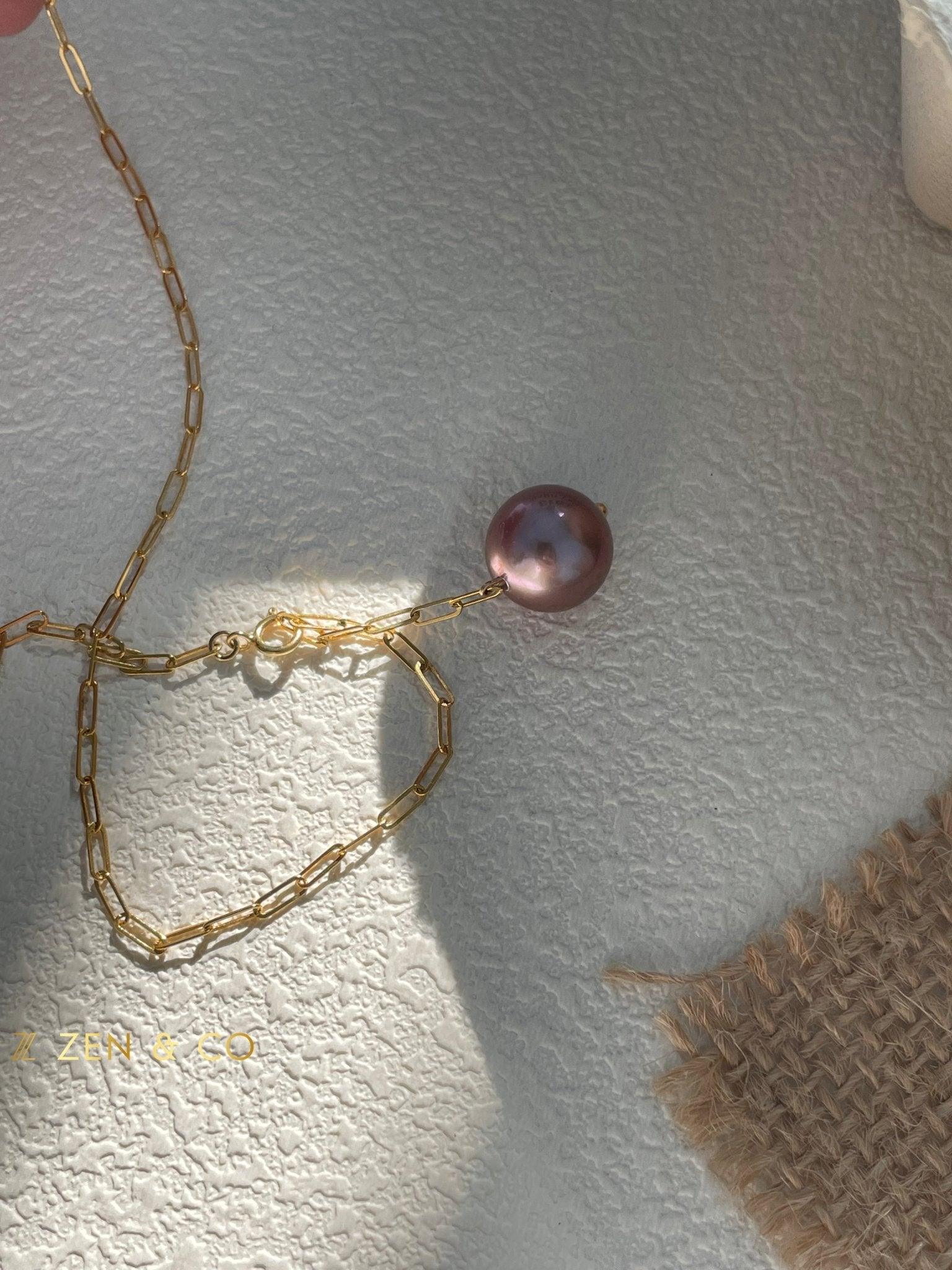 VIOLET Purple Pearl pendant necklace - ZEN&CO Studio