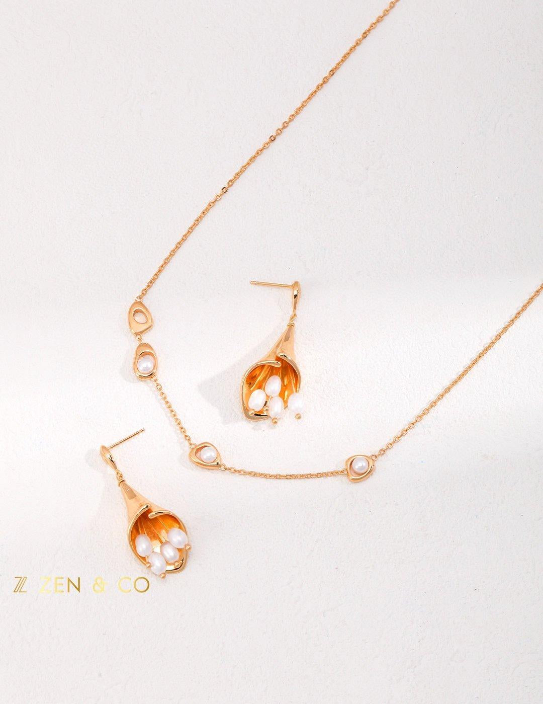 WHITNEY Gold layering necklace with dainty pearls - ZEN&CO Studio