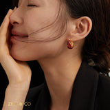 YUN Red enamel hoop earrings - ZEN&CO Studio